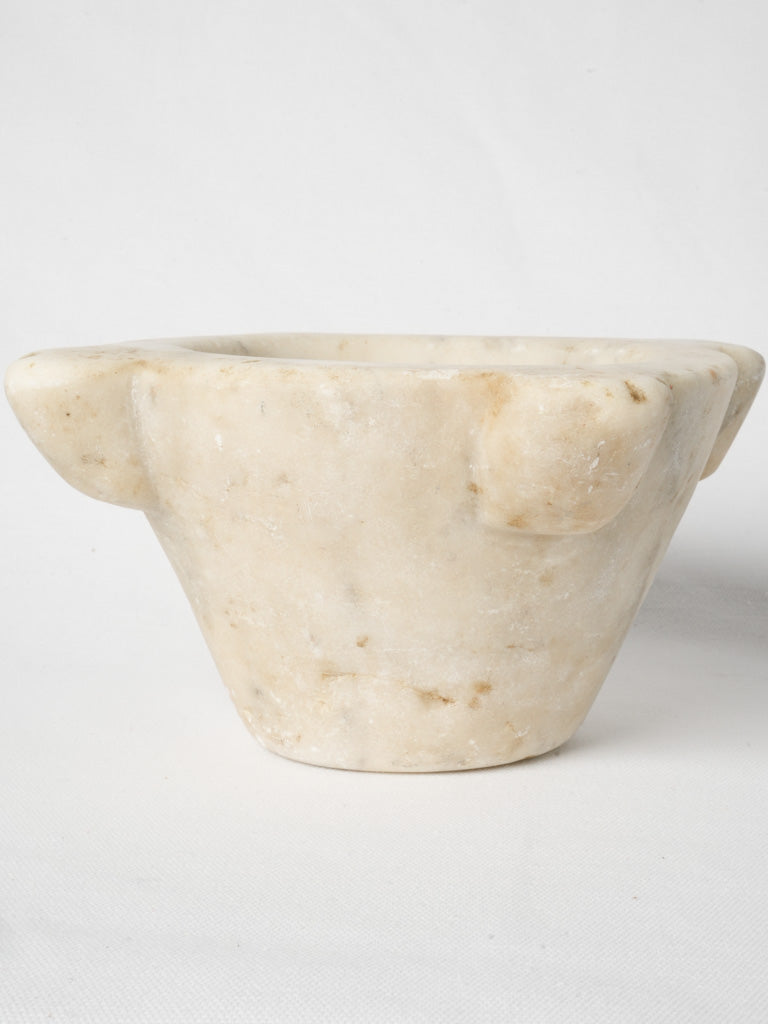 Antique French Carrara marble mortar