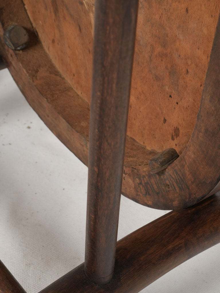 Rustic striped wooden cafe chair
