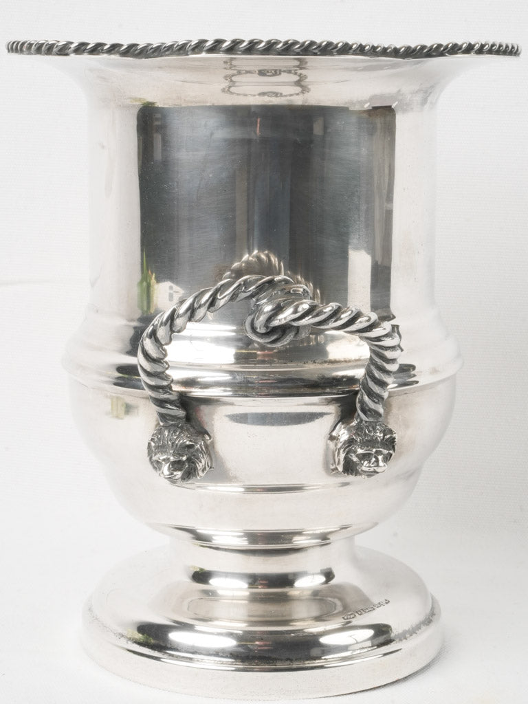 Lustrous silver champagne holder