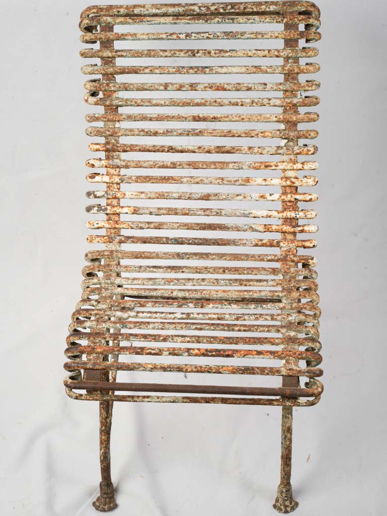 Aged slatted garden seat