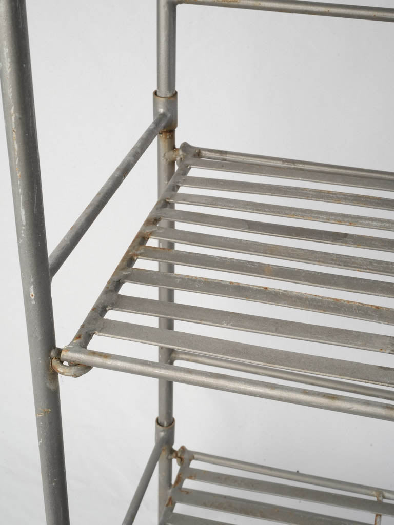 Stylish aged steel display shelves