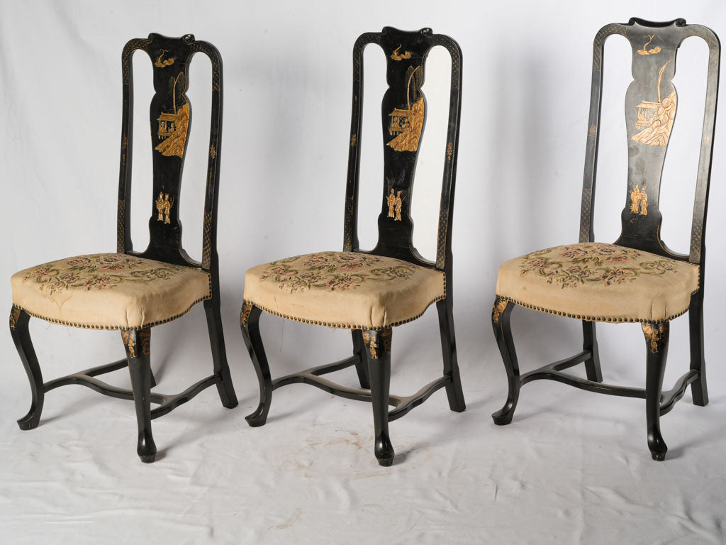 Striking Asian-inspired lacquer dining ensemble