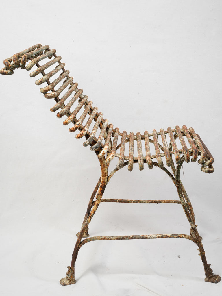 Textured outdoor iron chair