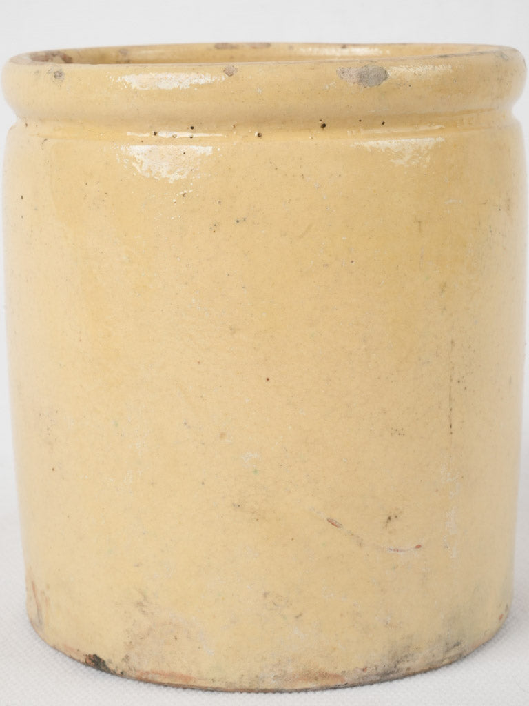 Rustic Provencal yellow pottery crock