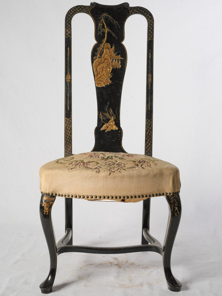 Harmonious vintage black dining table