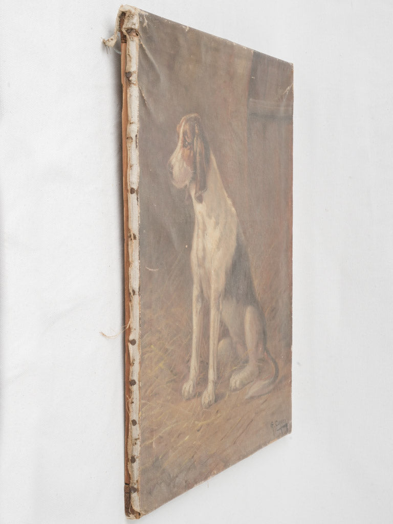 Artistic unframed canine art piece