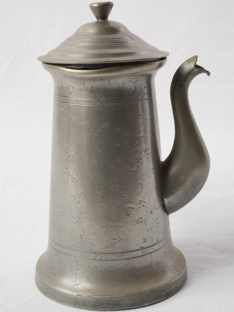 Elegant pewter drinking chocolate pot