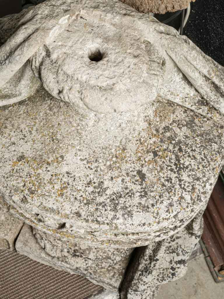 Intricate carved stone centerpiece