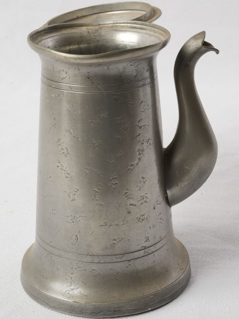 Rustic patina pewter serving pot