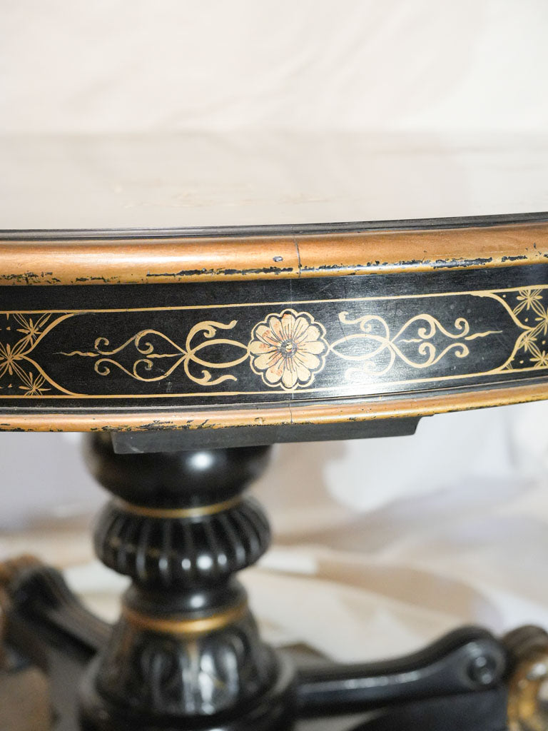 Artistic round lacquer dining table