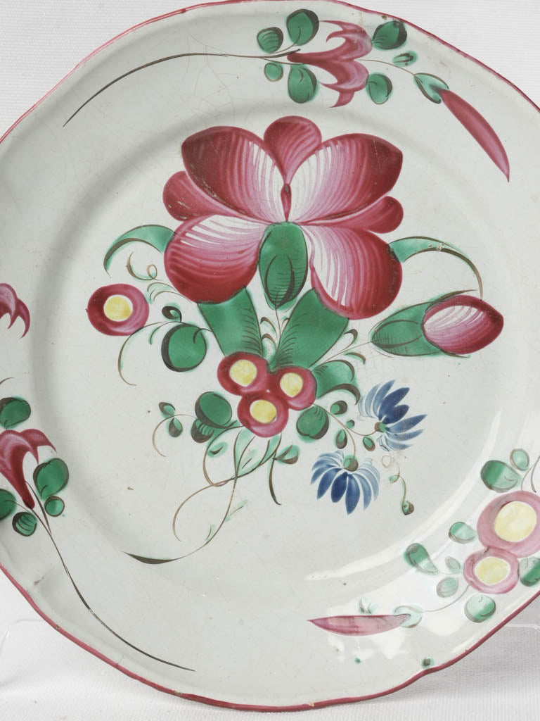 Crimson-edged 19th-century dish