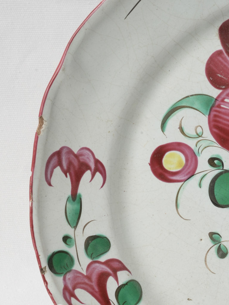Vibrant floral faience wall decor