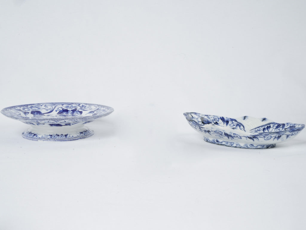 Vintage Blue & White Round Bowl