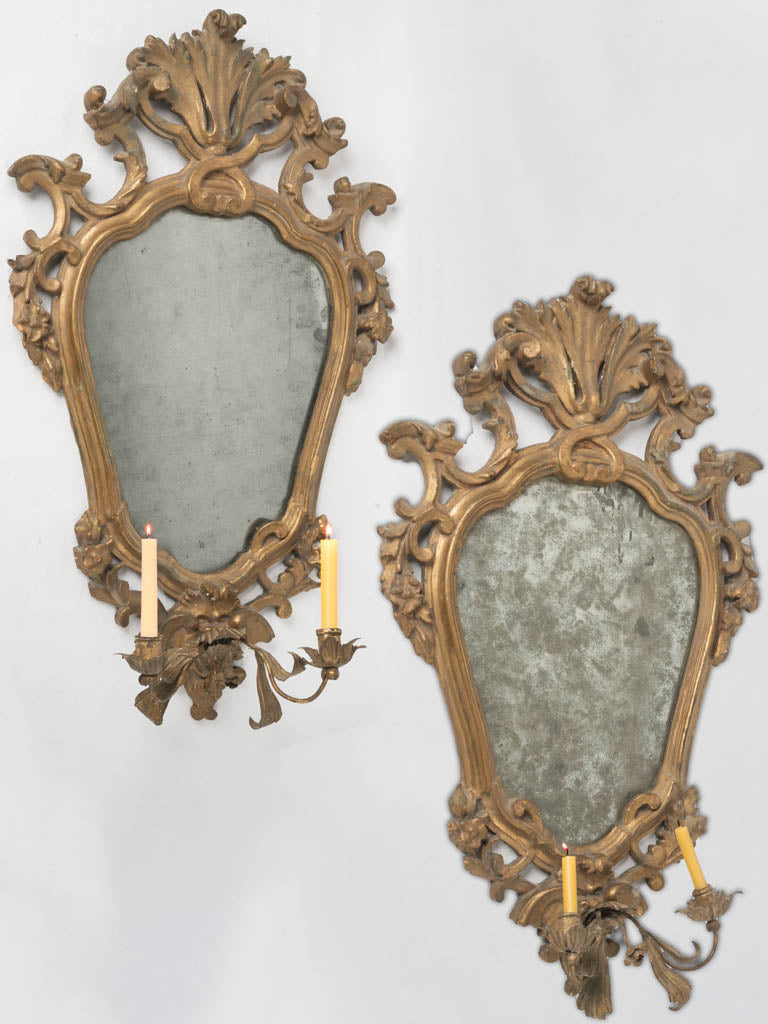 Exquisite antique Italian mirror sconces
