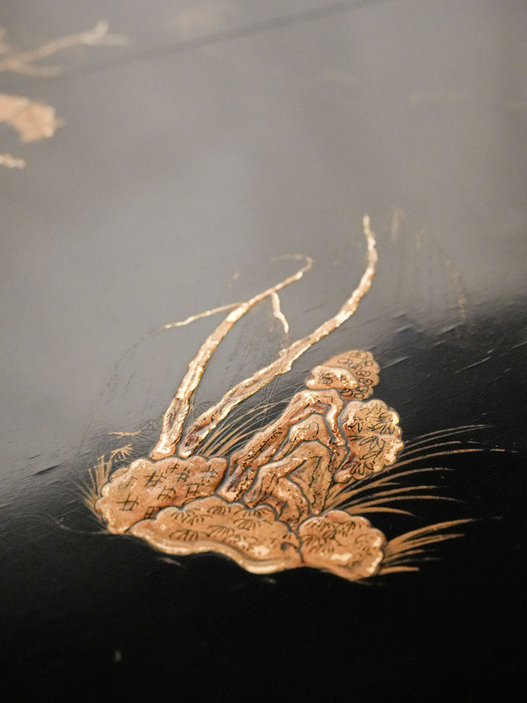 Decorative black lacquer dining suite