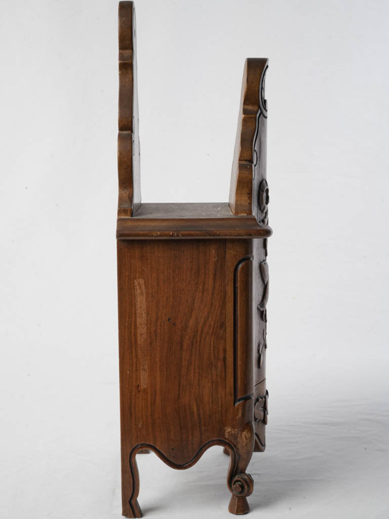 Artistic walnut mail organizer