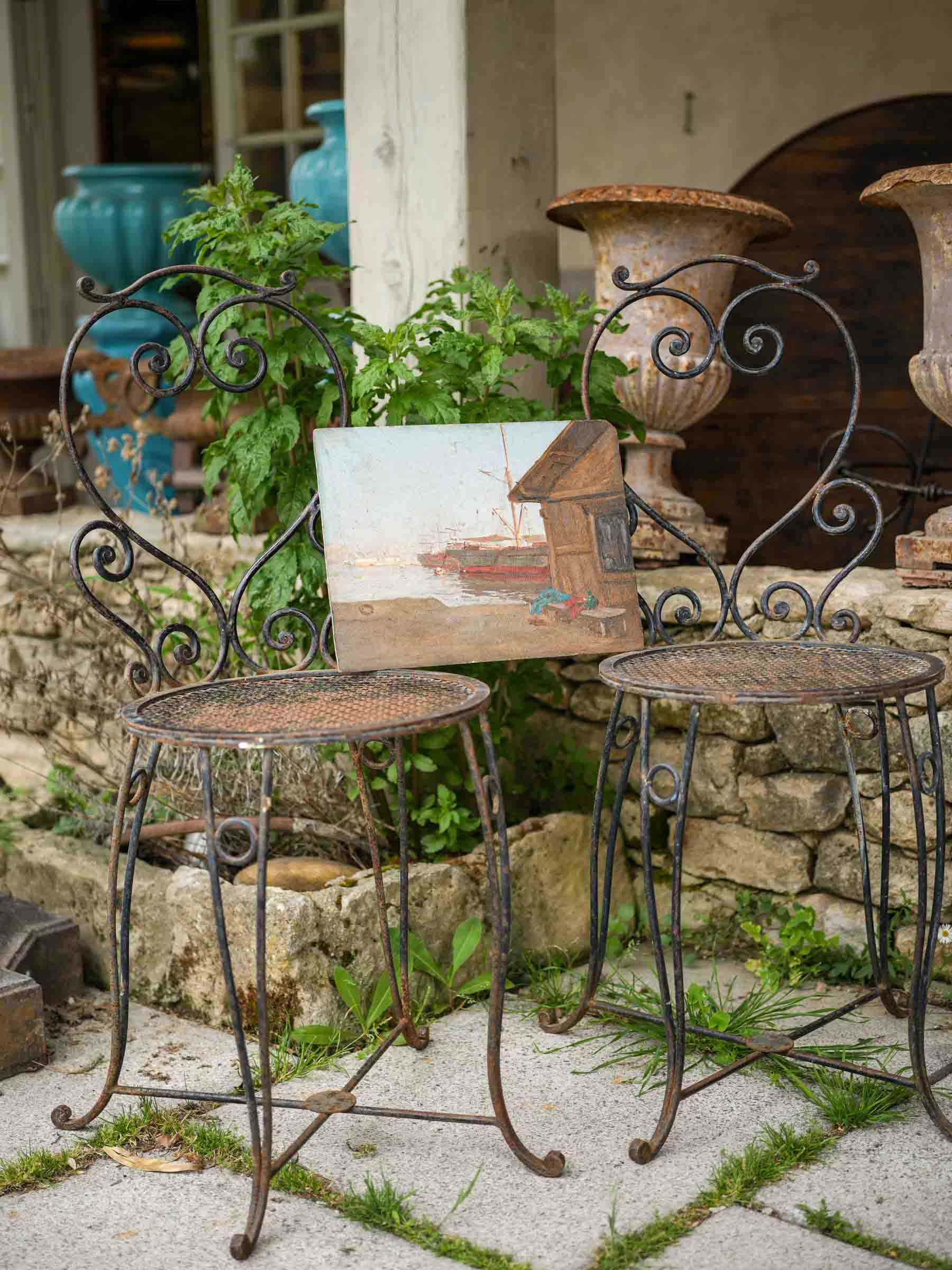 Antique unsigned coastal artwork