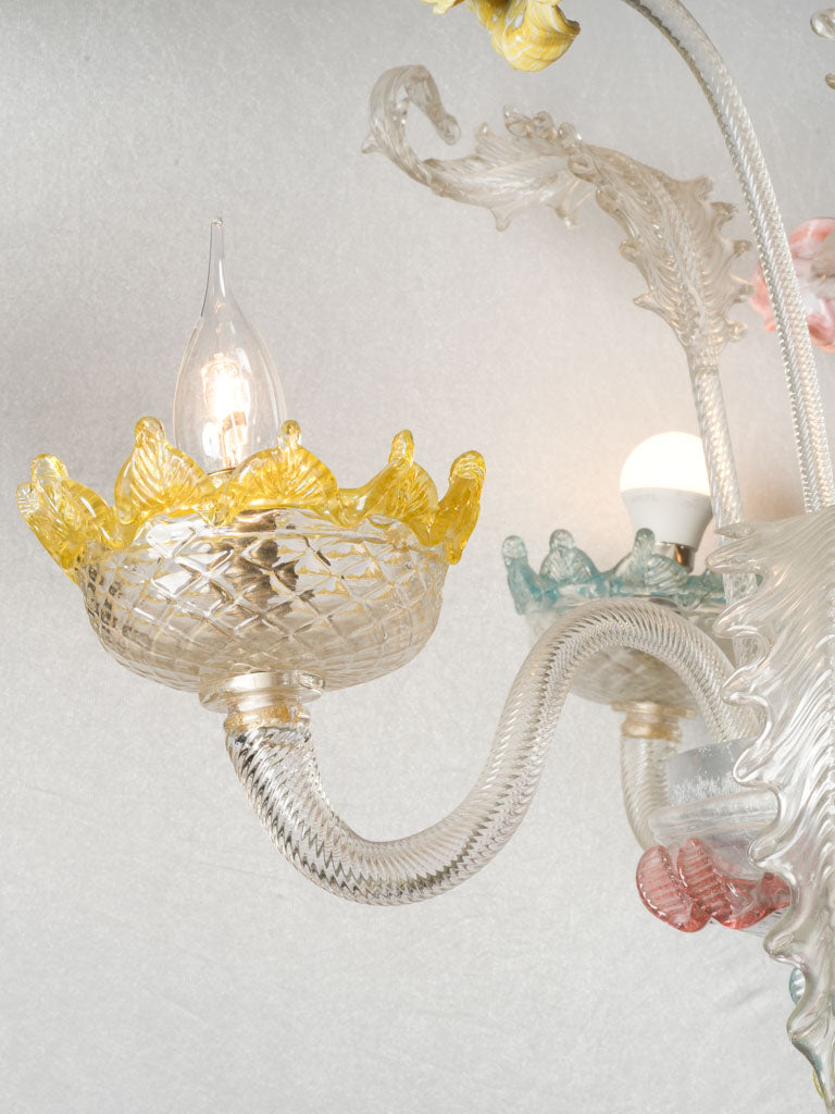 Multicolored floral glass pendant