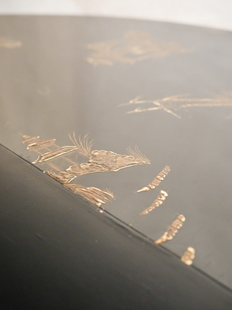 Stylish black lacquer dining ensemble