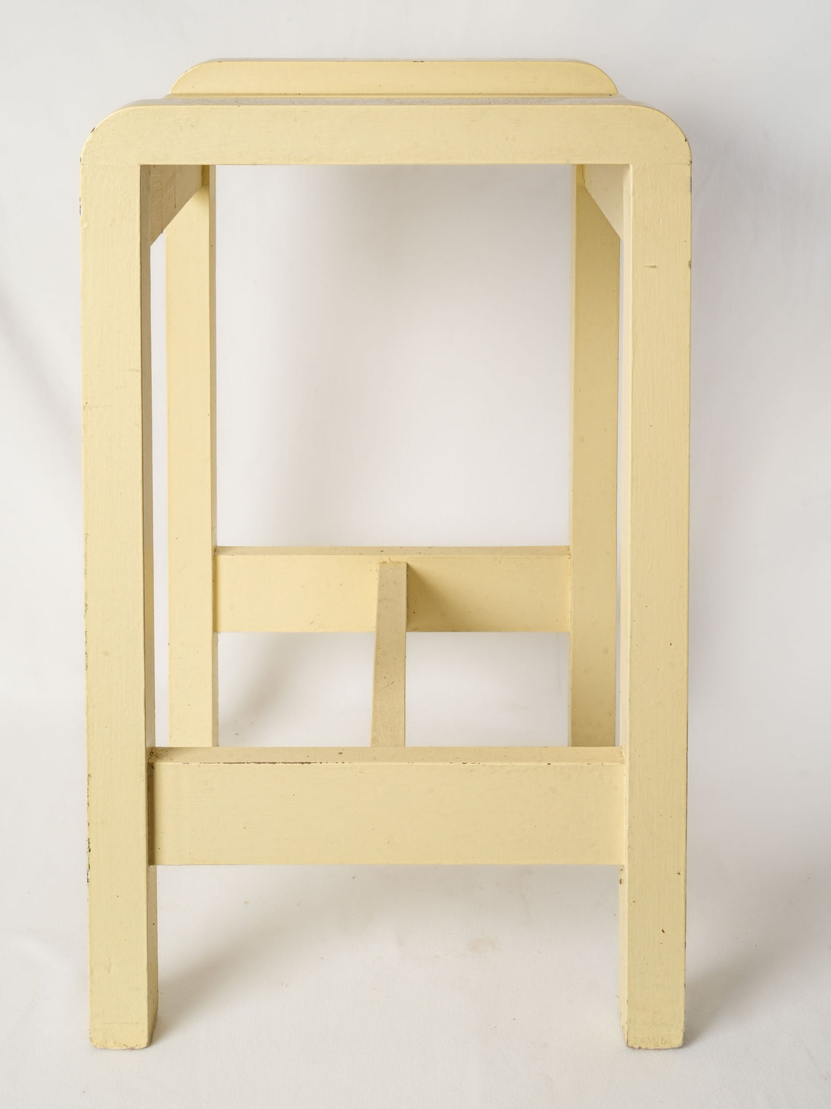 Set of Four Custom Provençal Yellow Wooden Bar Stools