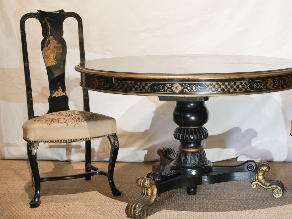 Intricate gilded dining chairs set