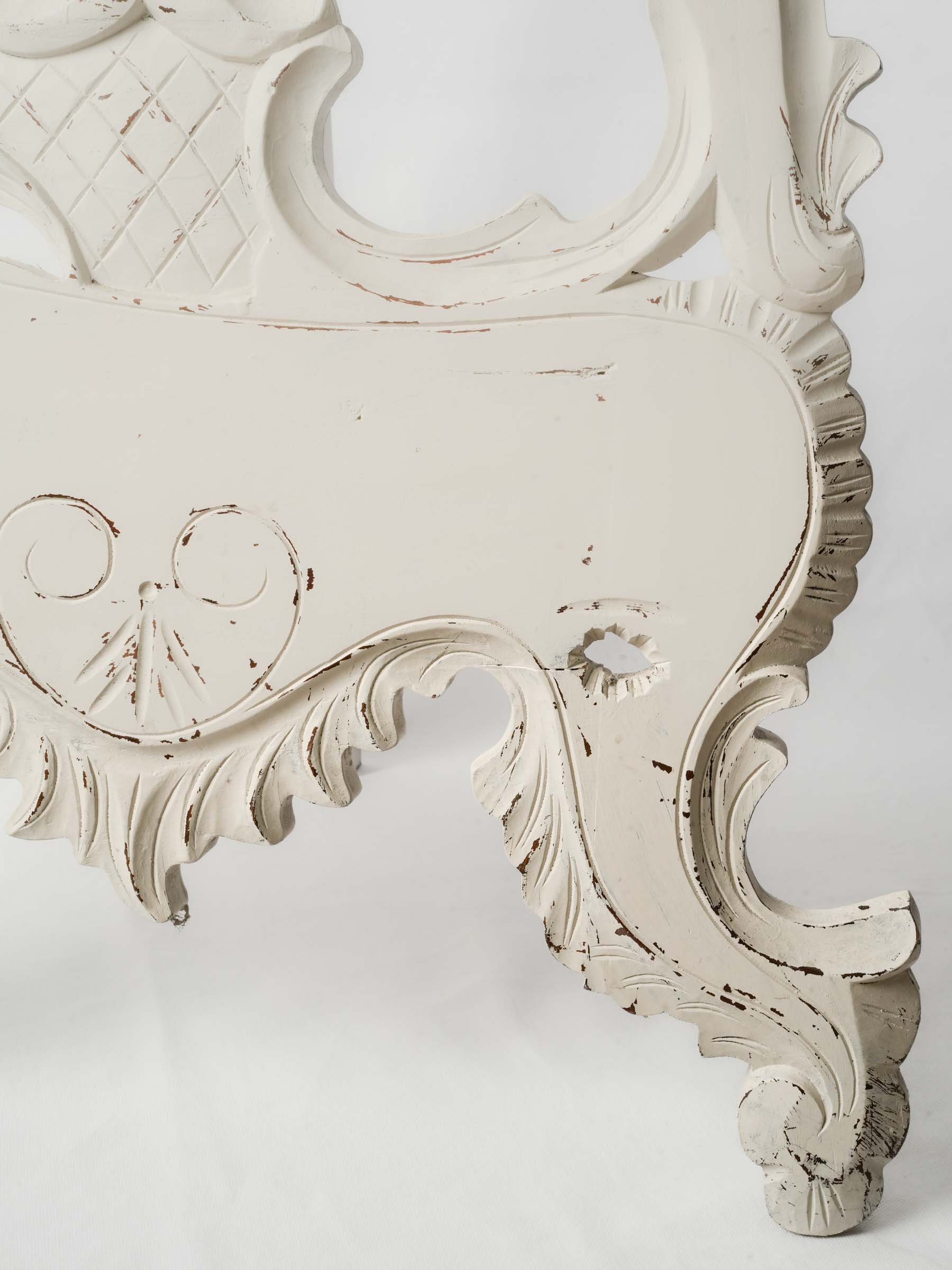Distressed white tall easel