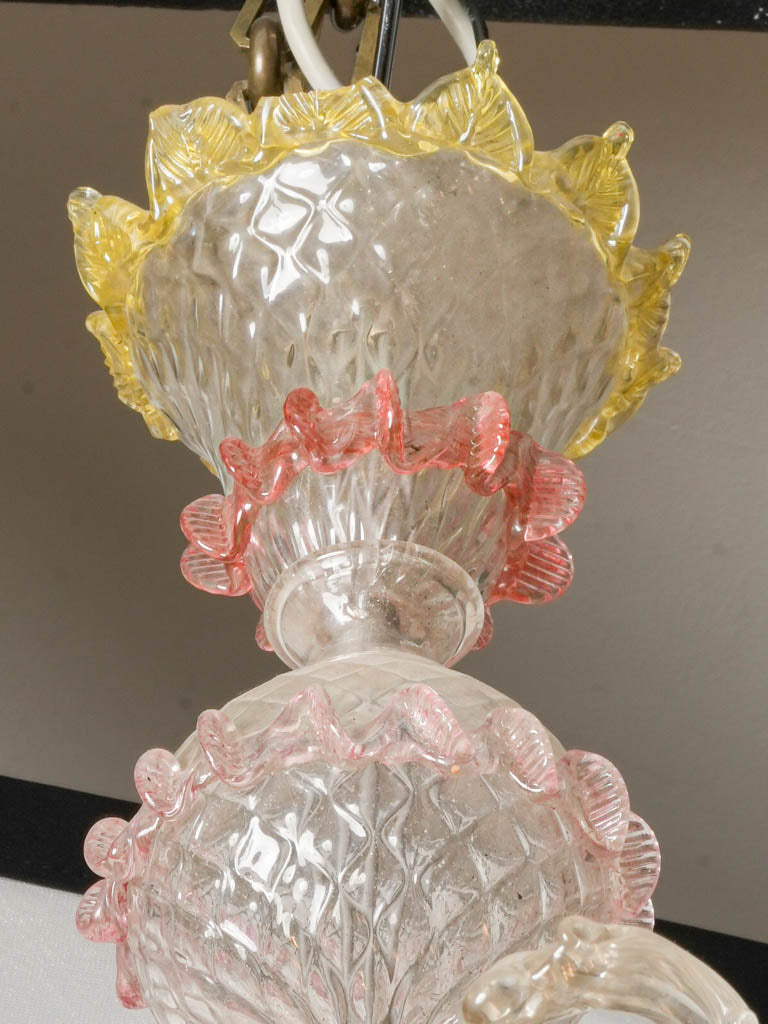 Lemon yellow blush pink chandelier