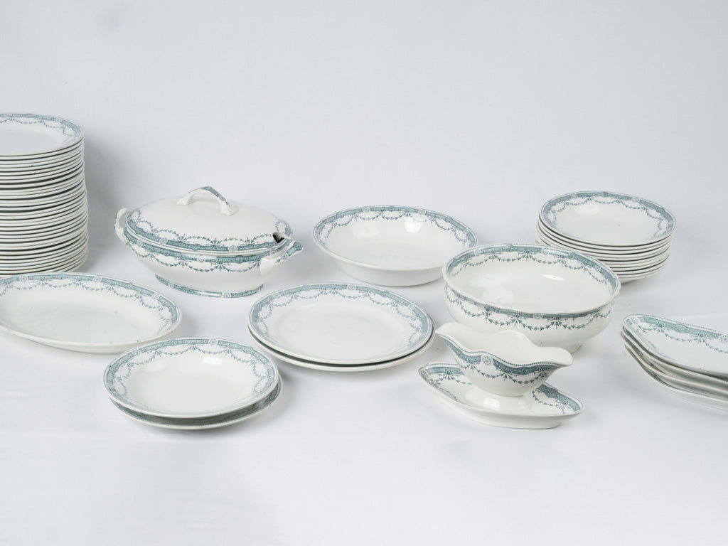 Sophisticated antique Faïence partial dinner service