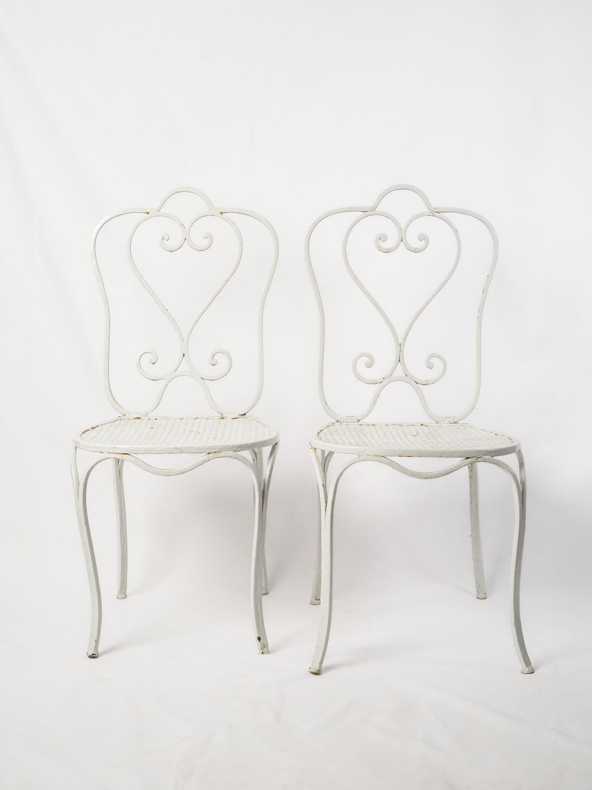 Set of Four Vintage French Wrought Iron Garden Chairs