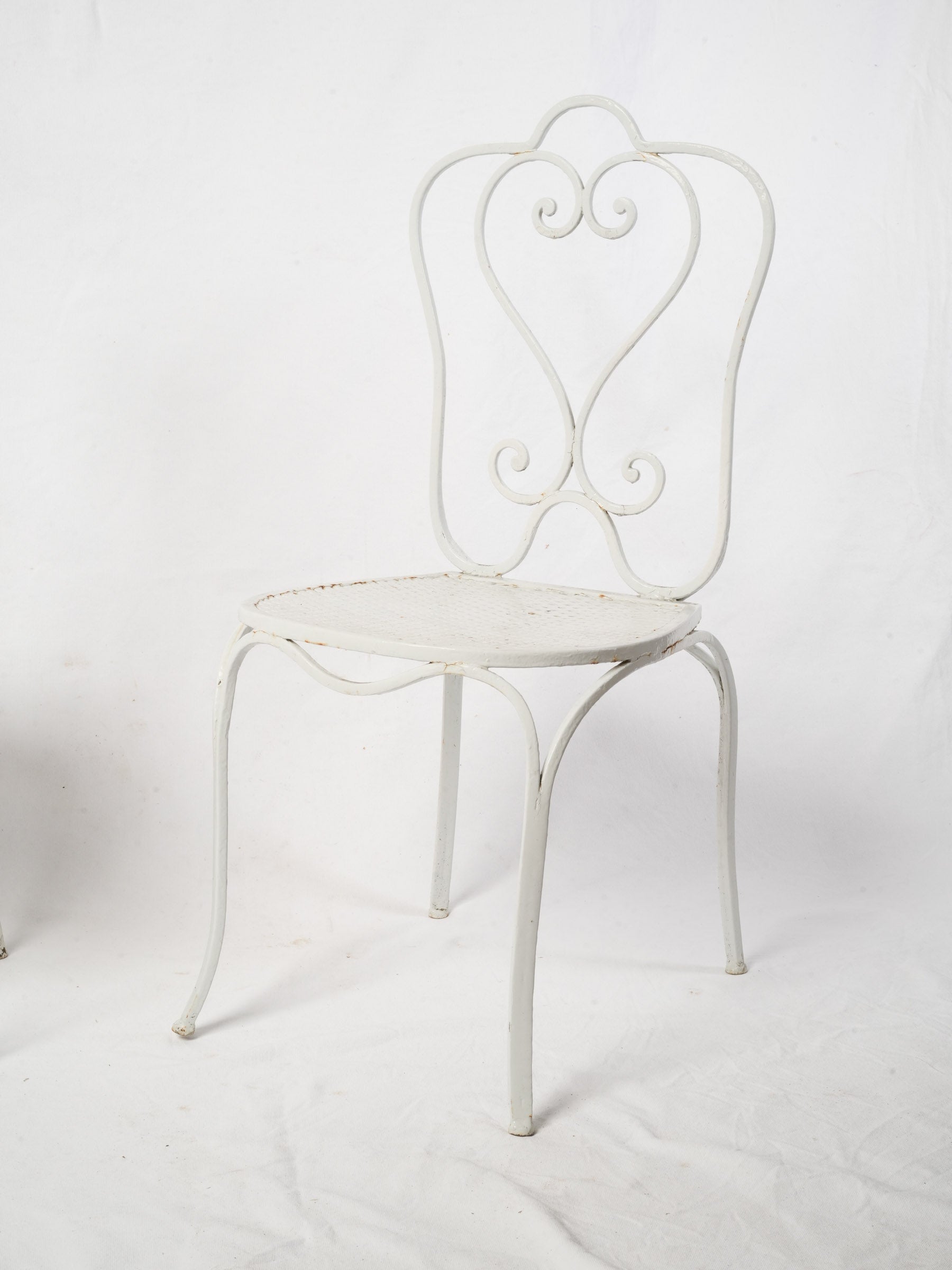 Set of Four Vintage French Wrought Iron Garden Chairs