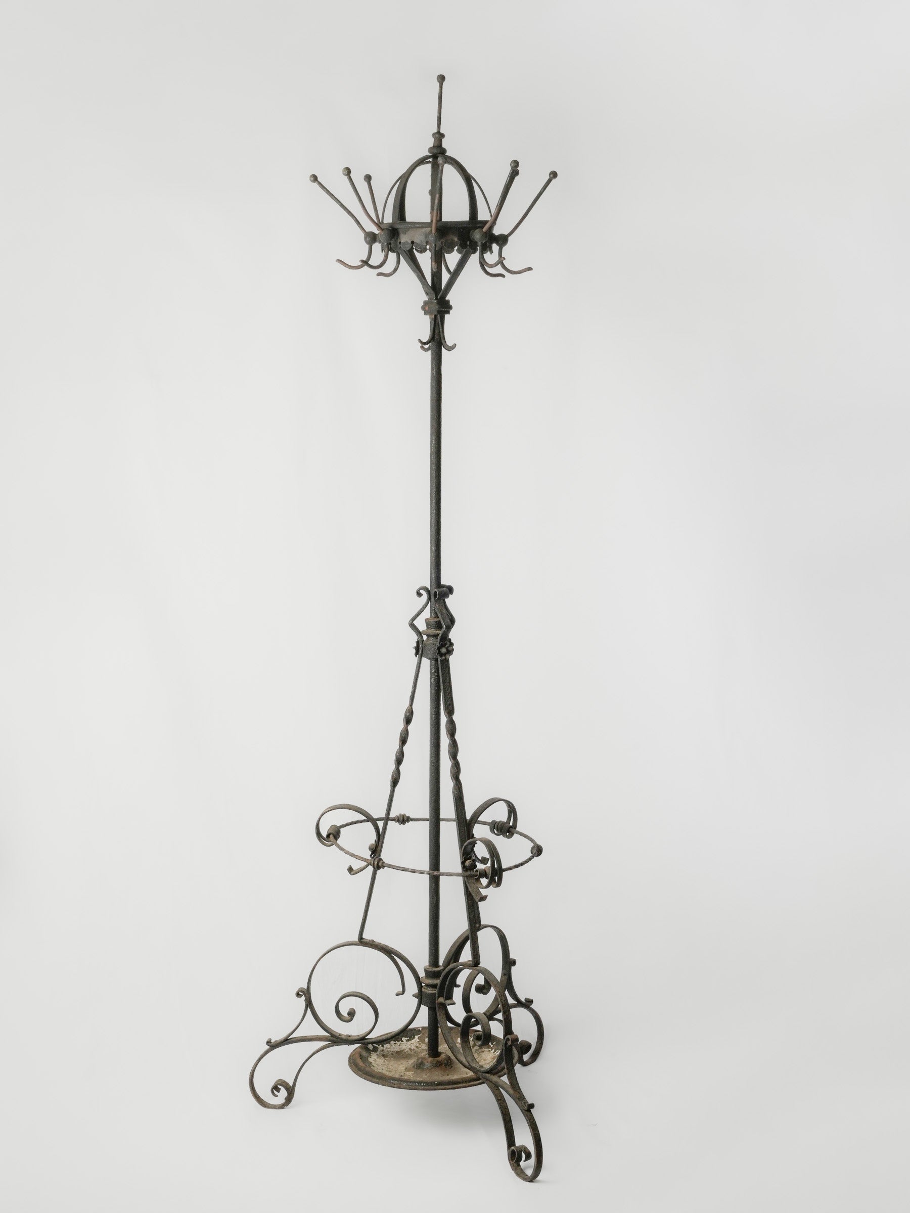 Antique wrought iron hall stand