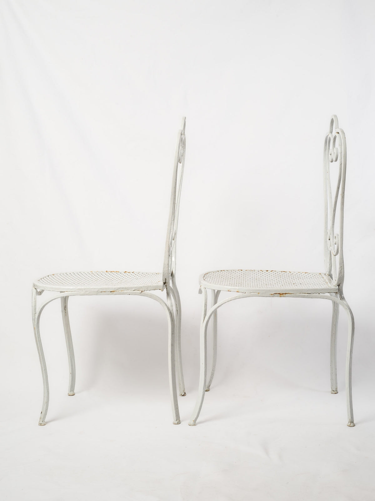 Set of Four Vintage French Wrought Iron Garden Chairs