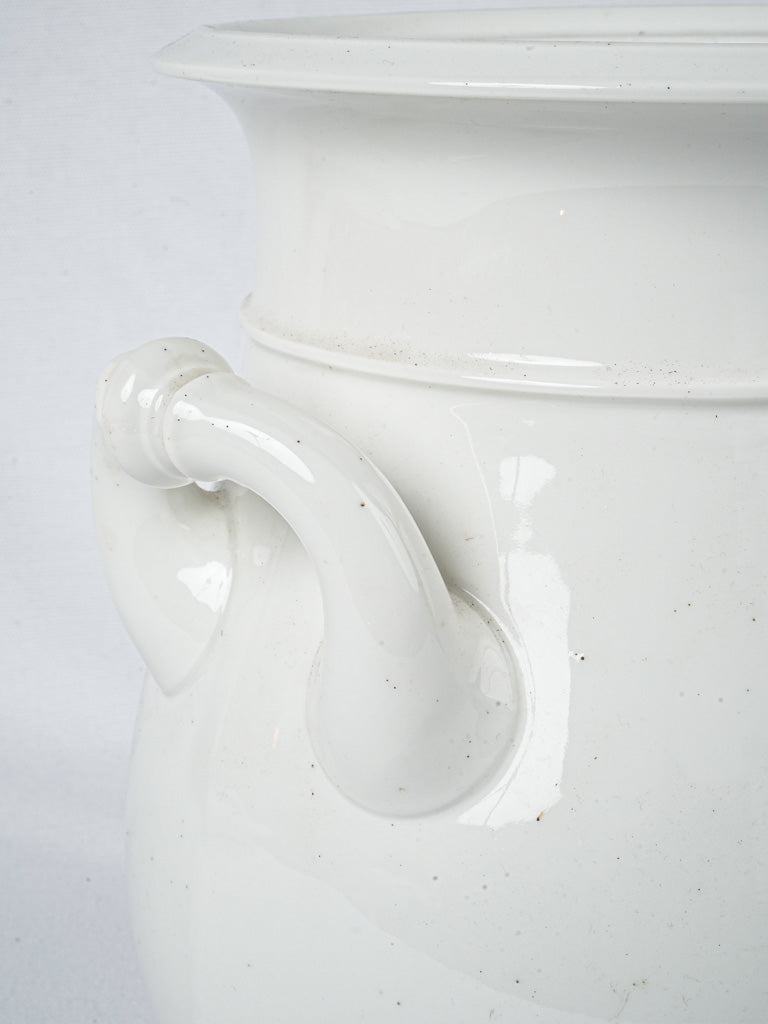 Timeless, glossy white vintage flower vase