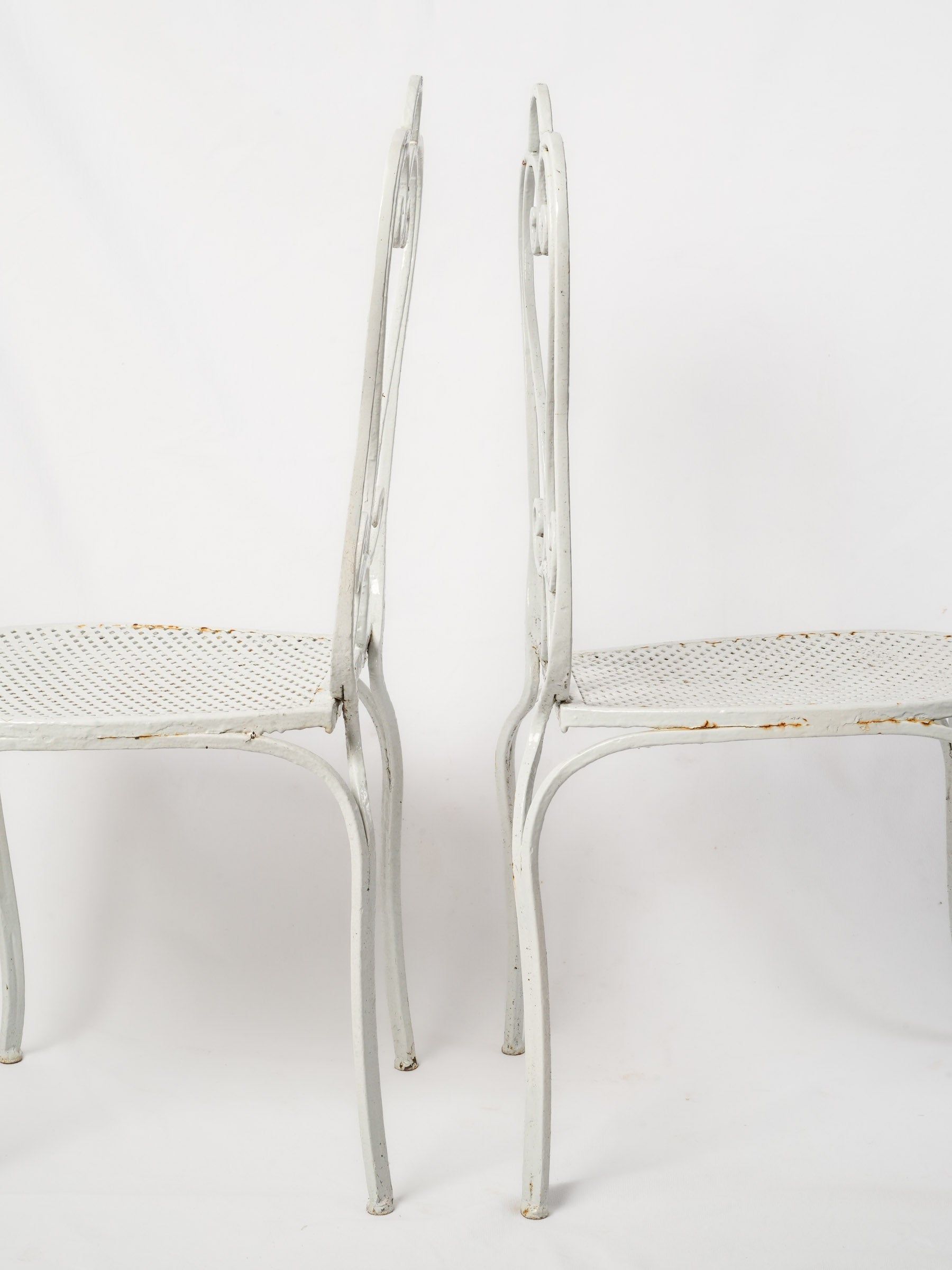 Set of Four Vintage French Wrought Iron Garden Chairs
