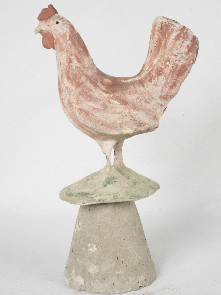 Whimsical, Resilient, Patina Rooster Garden Ornament
