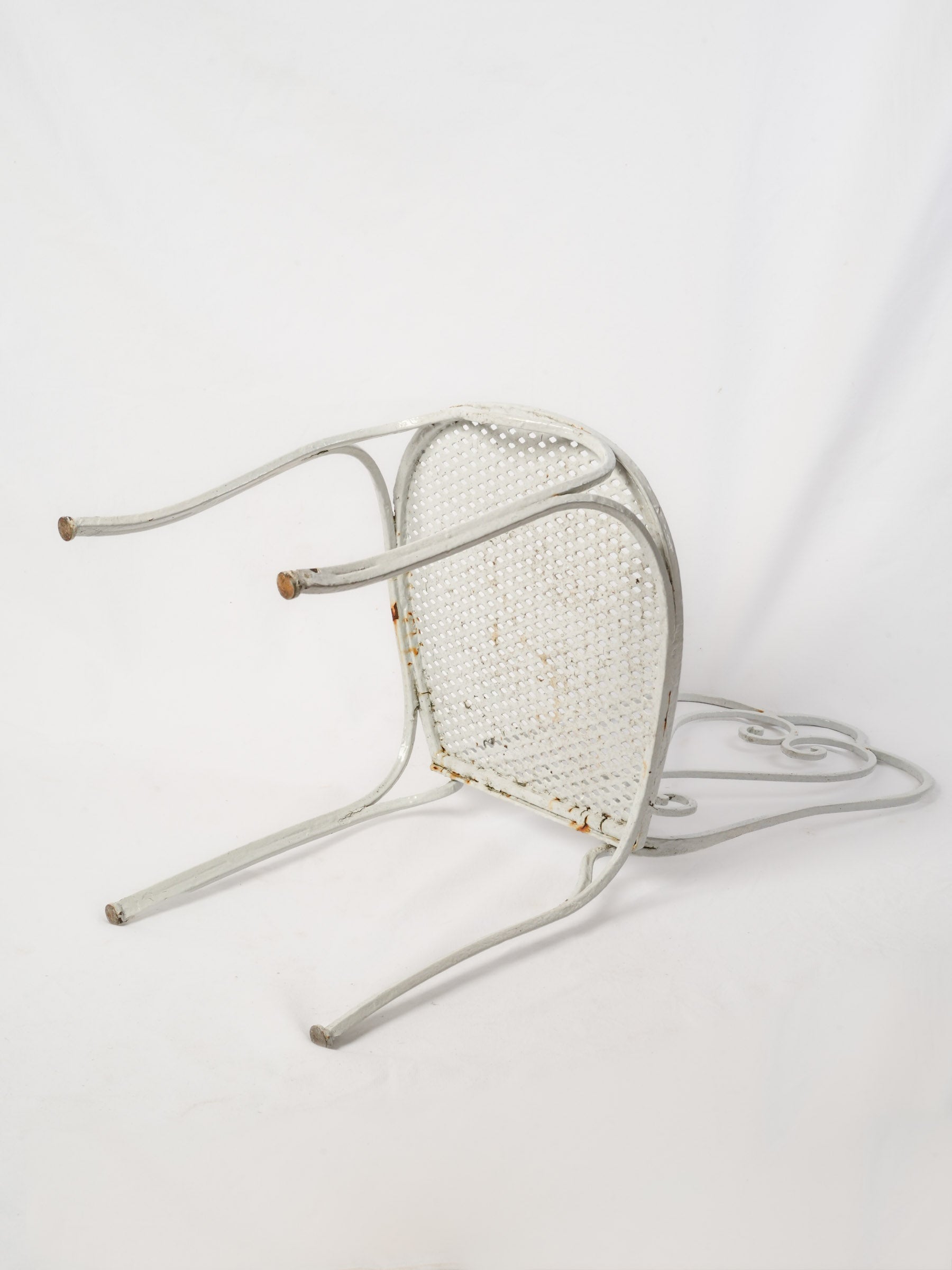 Set of Four Vintage French Wrought Iron Garden Chairs