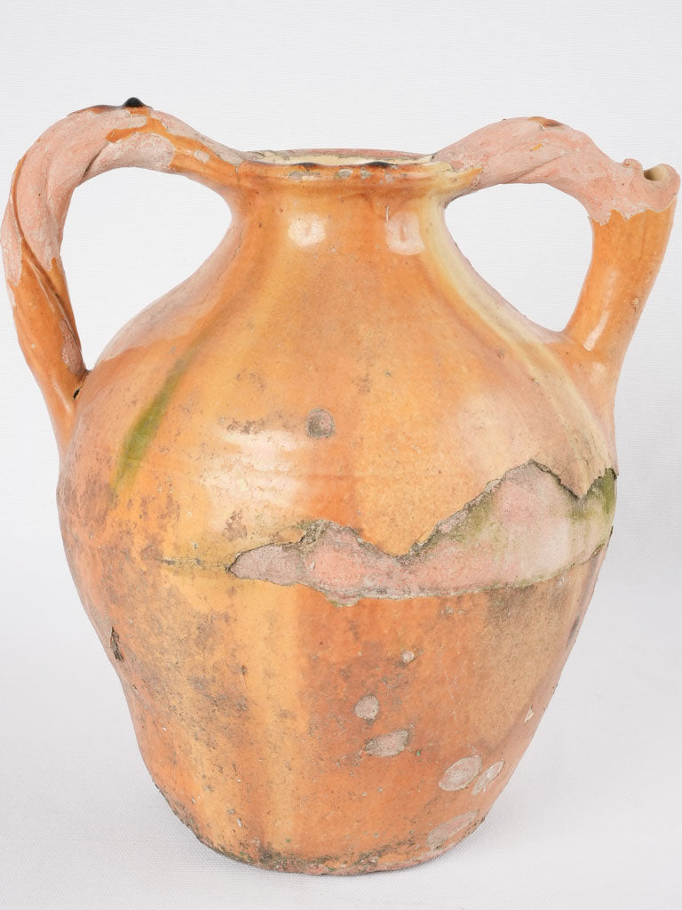 Vintage worn patina confit pot