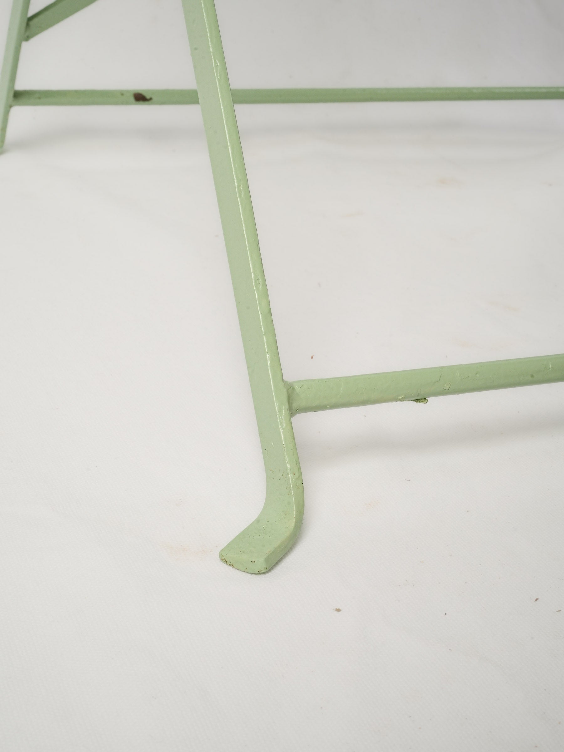 Sage Green Vintage Folding Metal Table 1/2