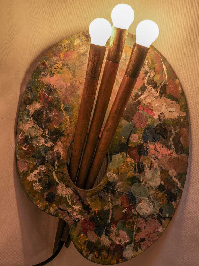 Original art palette transformed sconce