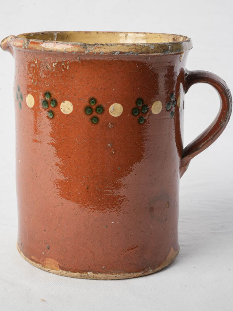 Elegant embossed ceramic pitcher