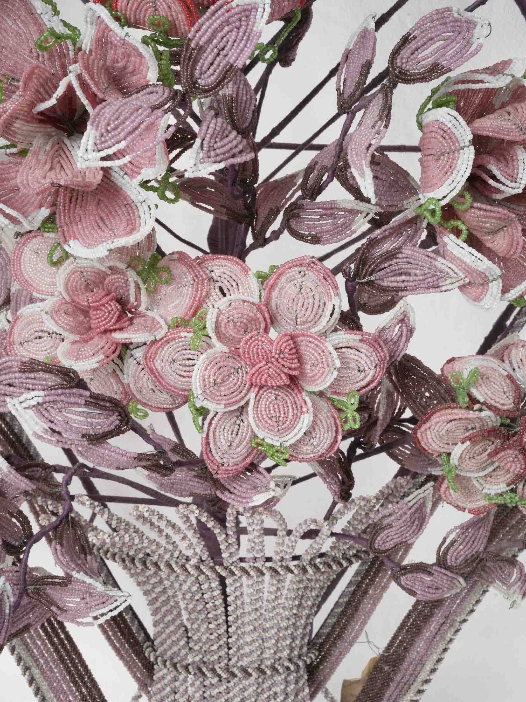 Antique decorative flower basket artwork