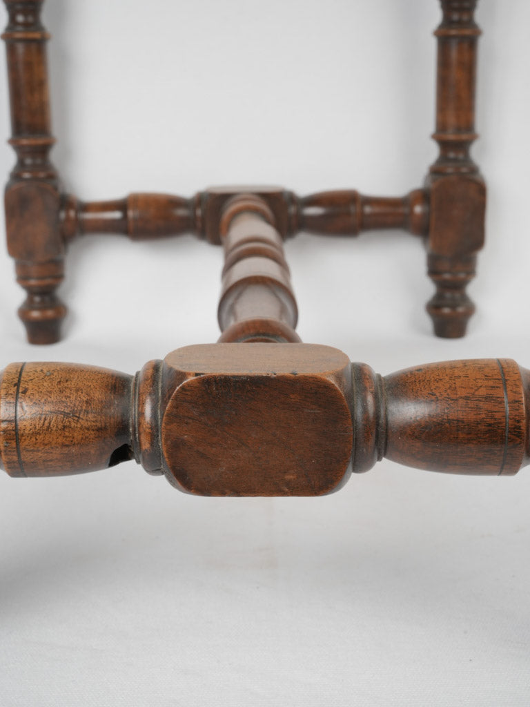 Timeless French walnut drawer table