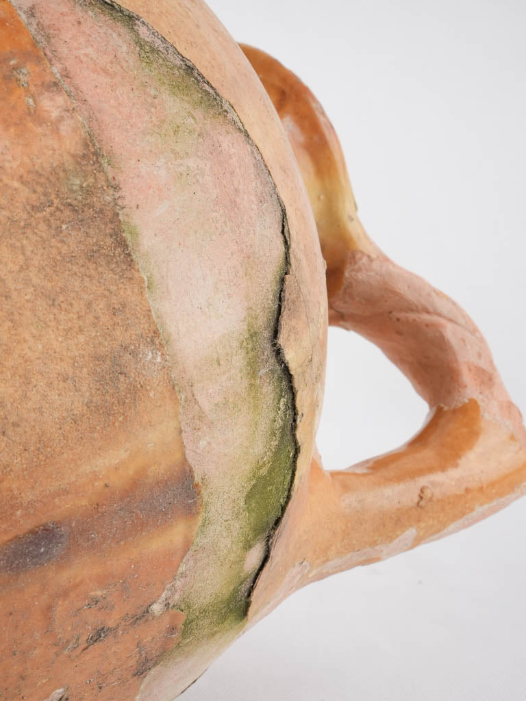 Patinated green-touch ceramic pitcher