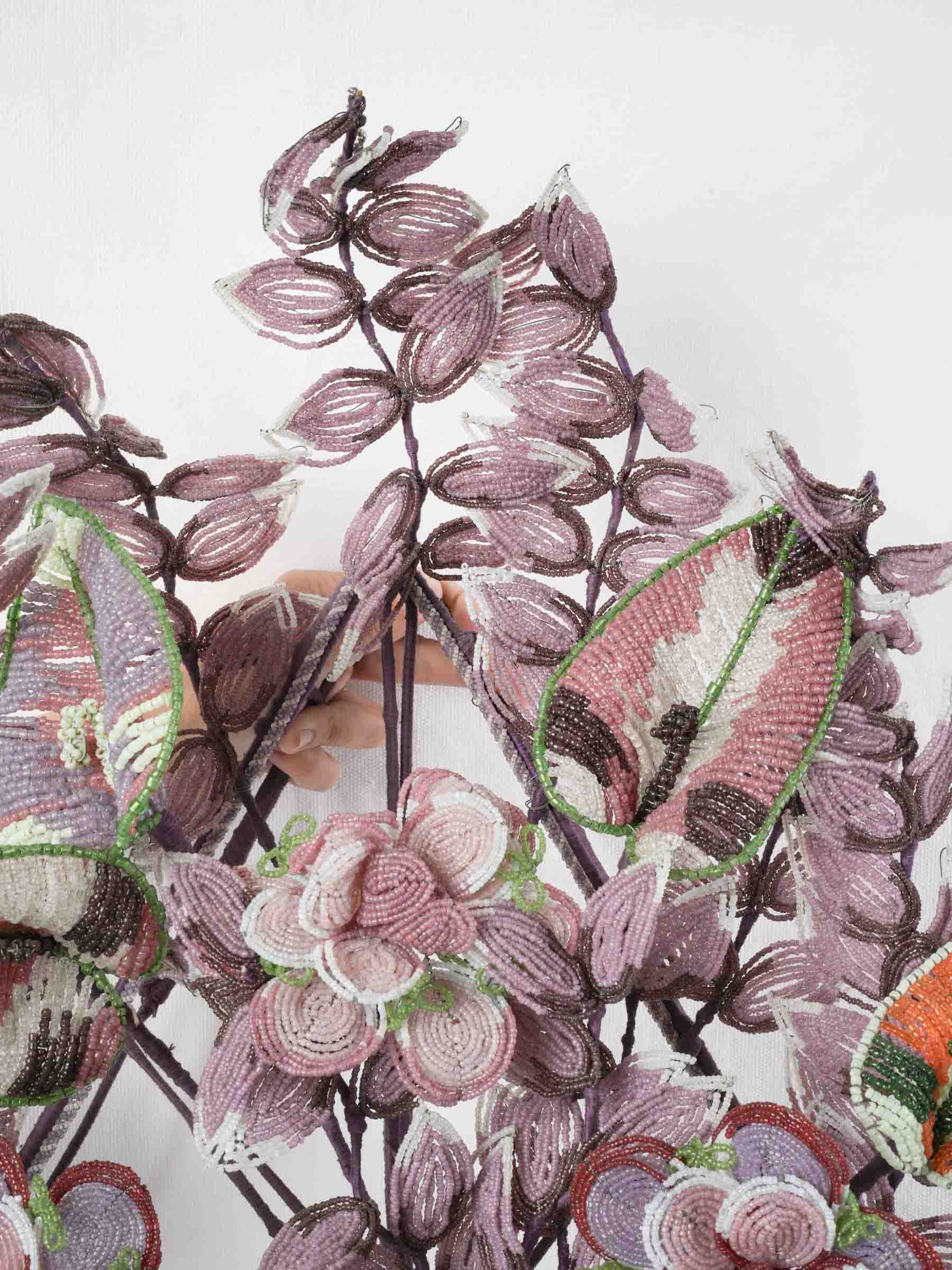 Delicate handcrafted beaded wall decor