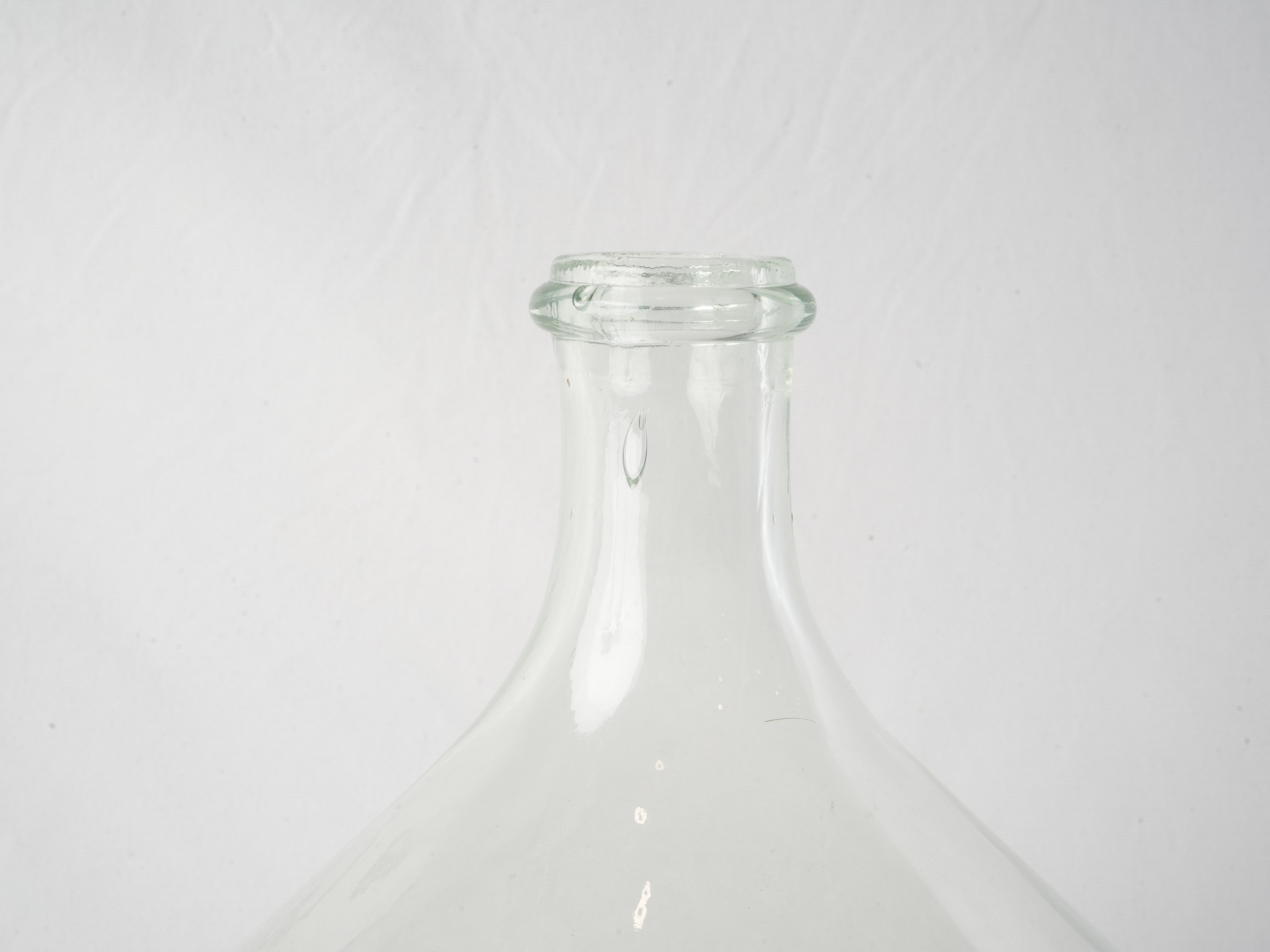 Reserved - Pair of Hand-Blown Clear Glass Demijohns - 20½"