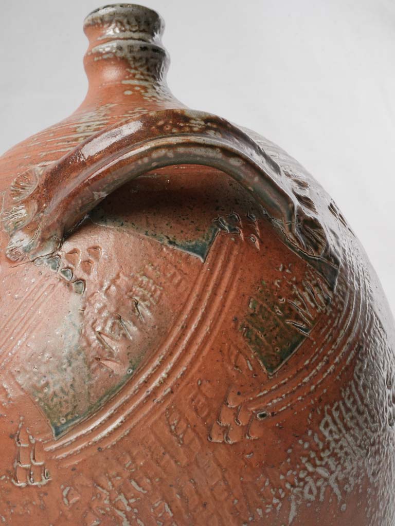 Artistic speckled pattern stoneware jug