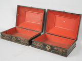 Irresistible Black Chinoiserie Wig Boxes