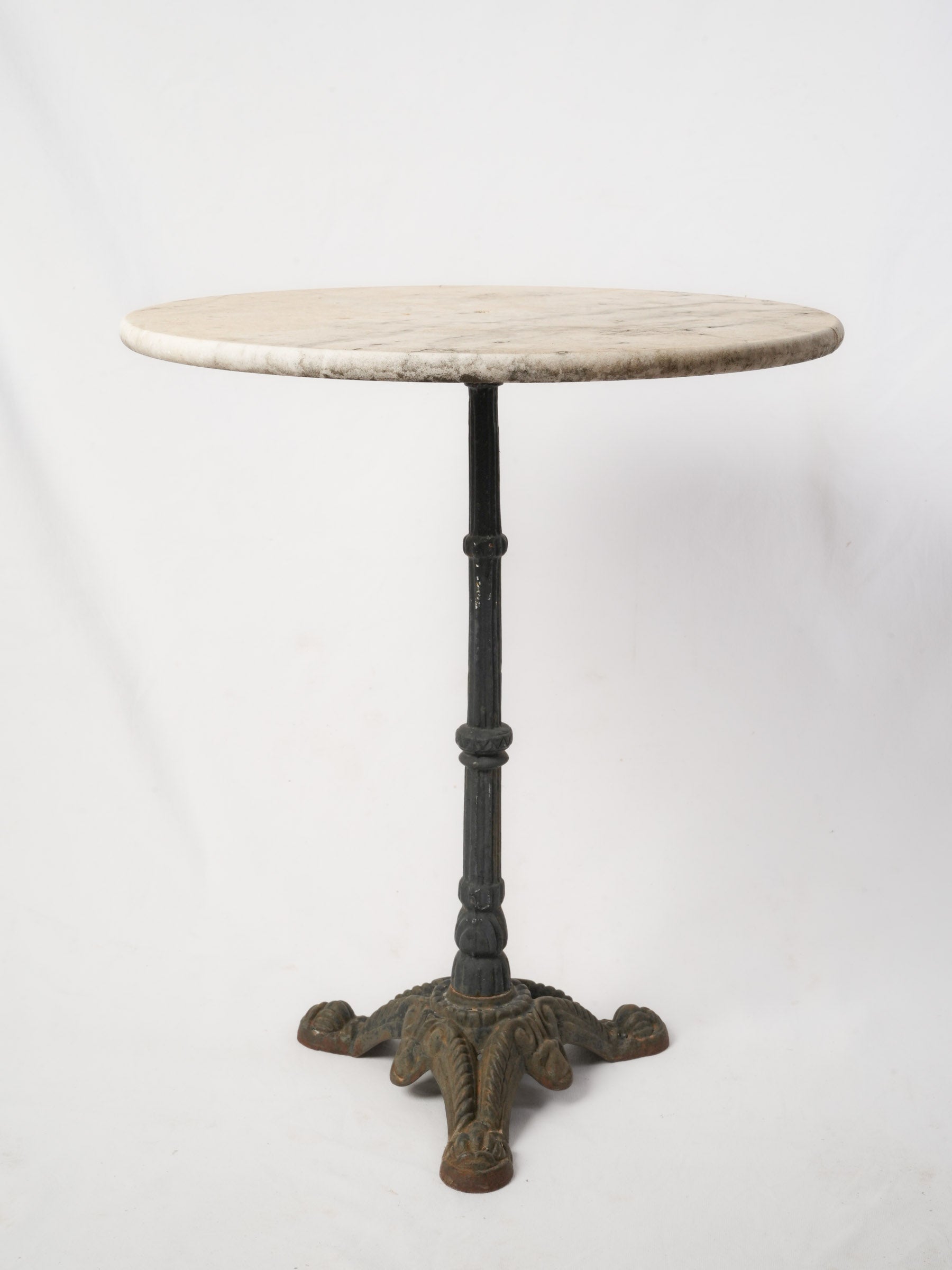 Vintage French Bistro Table with Carrara Marble Top