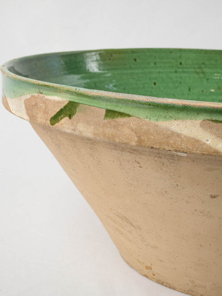 Distinctive aged pottery with lip