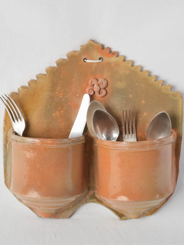 Early 20th-Century Terracotta Cutlery Strainer - 11½"